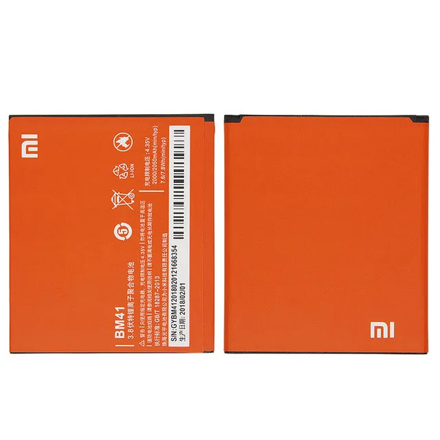 Оригинальный аккумулятор для телефона BM41 Xiaomi 2A Redmi HONGMI RED rice 1 S 2 высокое Ёмкость 2000