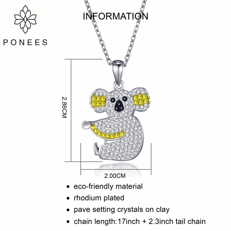 Модные детские ювелирные изделия PONEES 2018 г. ожерелье коала для подруги с