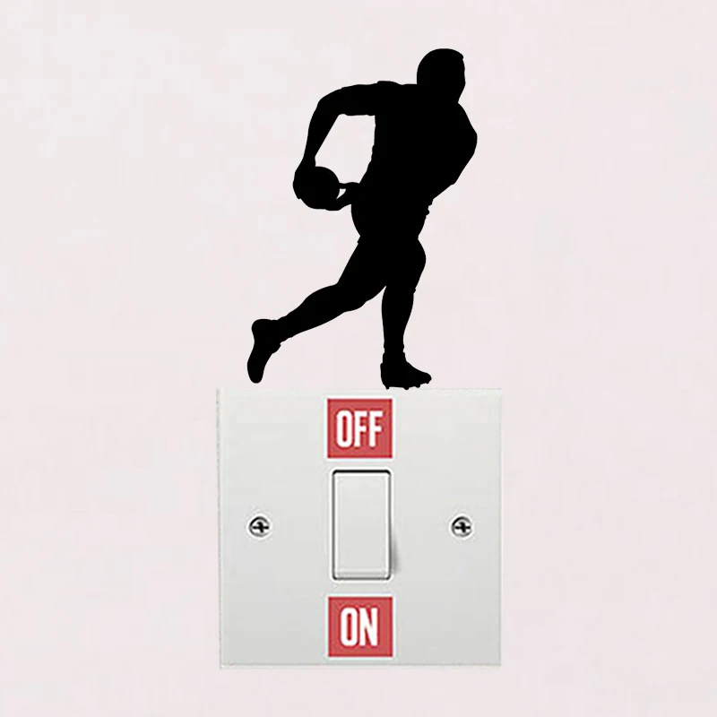

Rugby Player Wall Switch Stickers Decals Bedroom Vinyl Home Decor 6SS0134