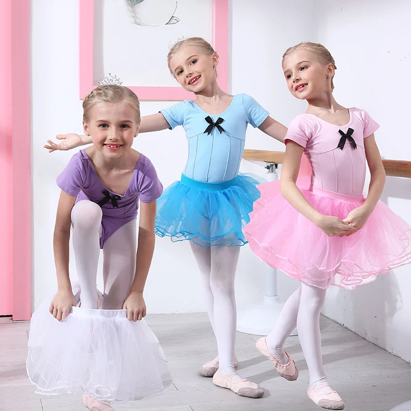 

Free shipping summer new children's dancers girls' exercise ballet costumes dance leotard with skirt adult size available JQ-214