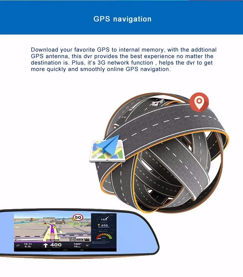 Ecartion 3g " Android автомобильный видеорегистратор зеркало заднего вида gps навигация Bluetooth автомобильная камера парковка двойной объектив FHD 1080P Авто Регистратор
