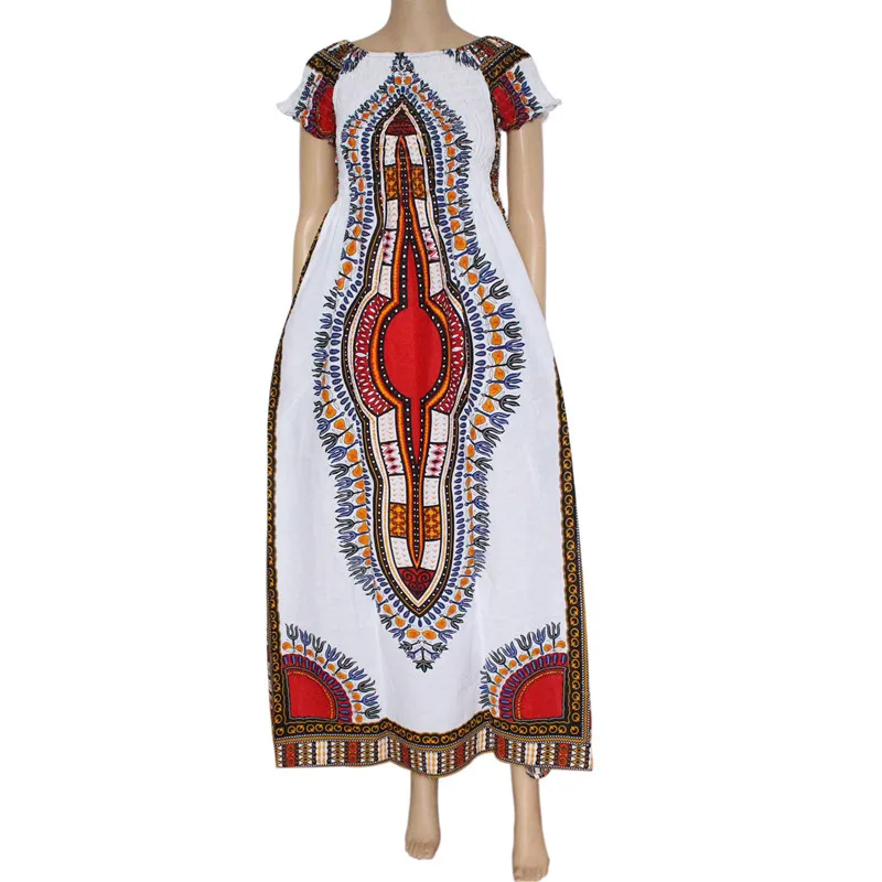 Band Mr Hunkle Vintage Women's Dashiki Dress Petal Sleeve African Print Maxi Vestidos Long Dresses For Women | Женская одежда