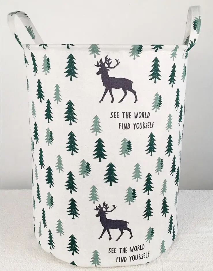 Корзина для белья с рождественской елкой и оленем корзина хранения одежды С