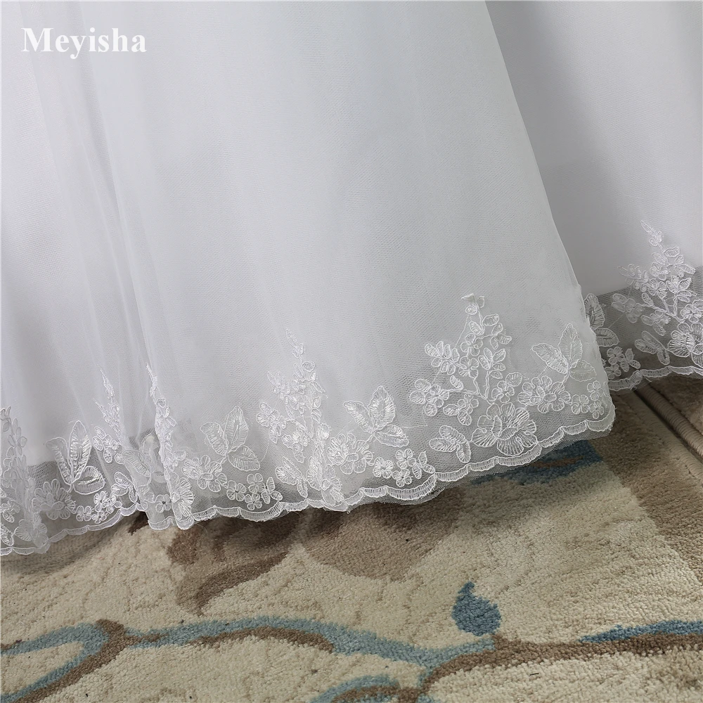 ZJ9061 кружева нижний Белый Кот Пром платье со шнуровкой сзади Свадебные платья 2019