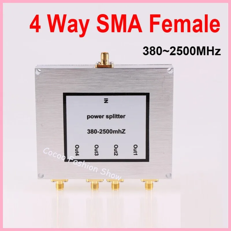 ZQTMAX 380 ~ 2500 МГц 4-сторонний SMA разделитель/сплиттер питания на мобильный телефон