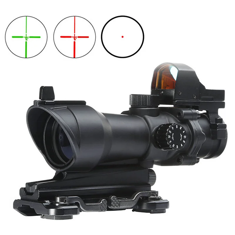 Aim Acog 4X32 прицел красно Зеленая Сетка с QD креплением и мини Красный точка зрения