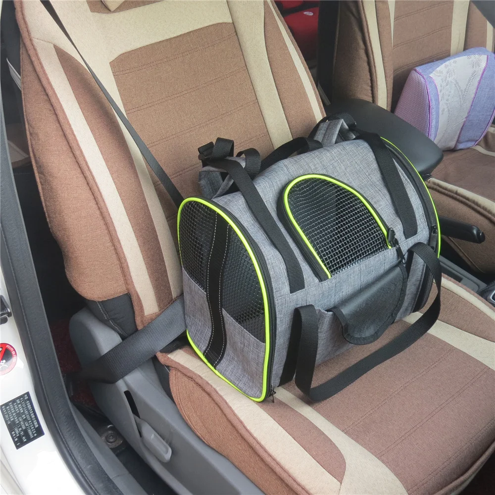 Снаружи автокресло собака сумка Портативный Pet Carrier Сумки ПВХ дышащий складная
