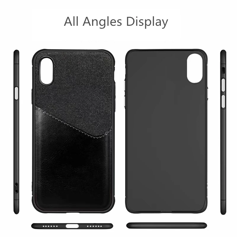 Тканевый чехол из искусственной кожи для iPhone X XS XR Max Leather 6 6s 7 8 plus Противоударная