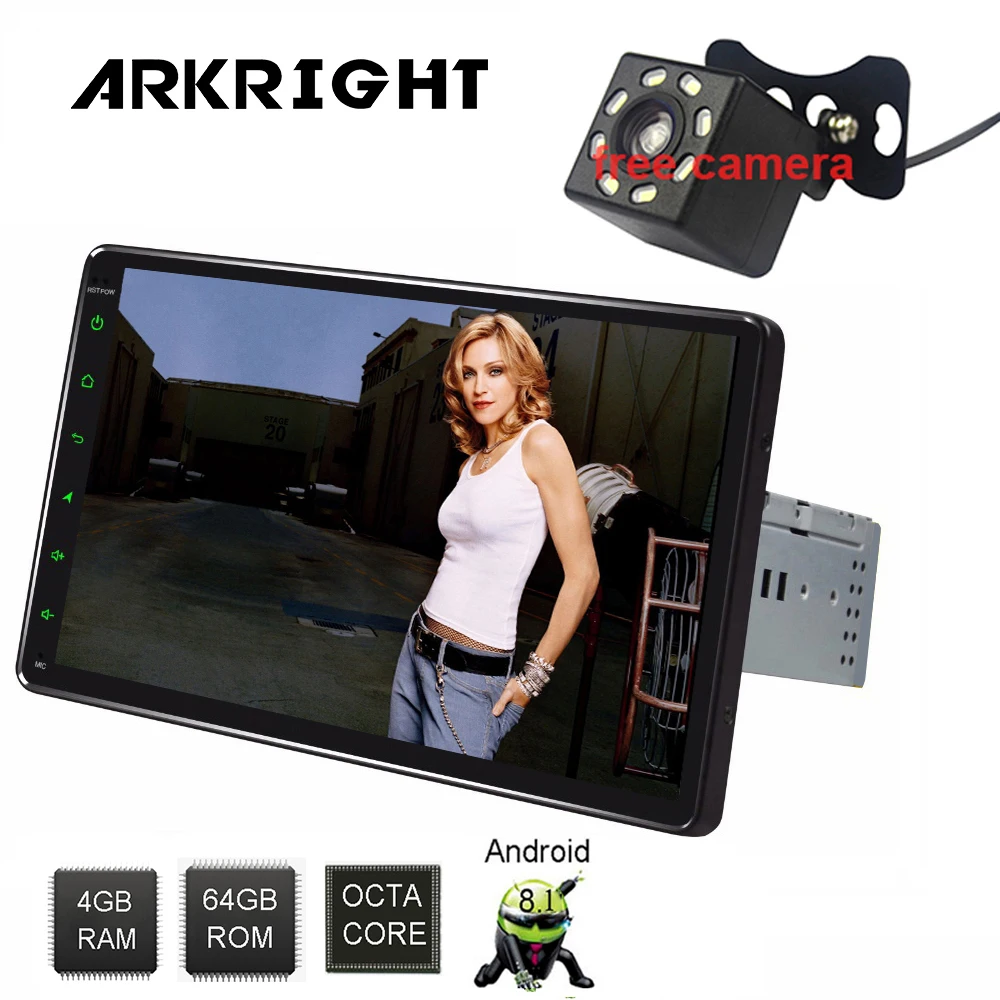Автомобильная стереомагнитола ARKRIGHT 9 дюймов 1DIN 4 + 64 ГБ Android 8 1 Восьмиядерный