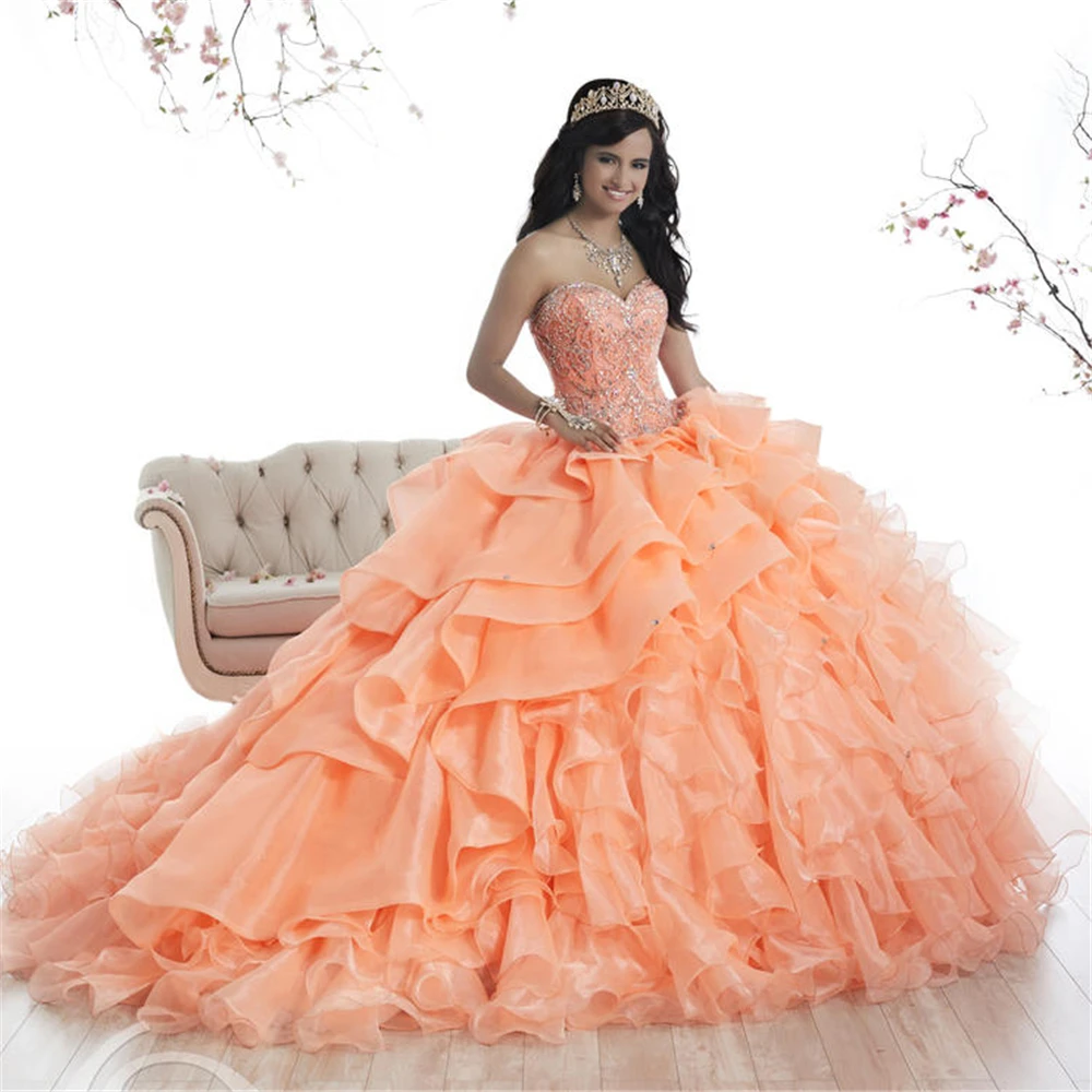 vestido ball gown robe de baln Pink Sweetheart Neckline Multi-Layers Beading Court Train vestidos quinceanera dresses | Свадьбы и