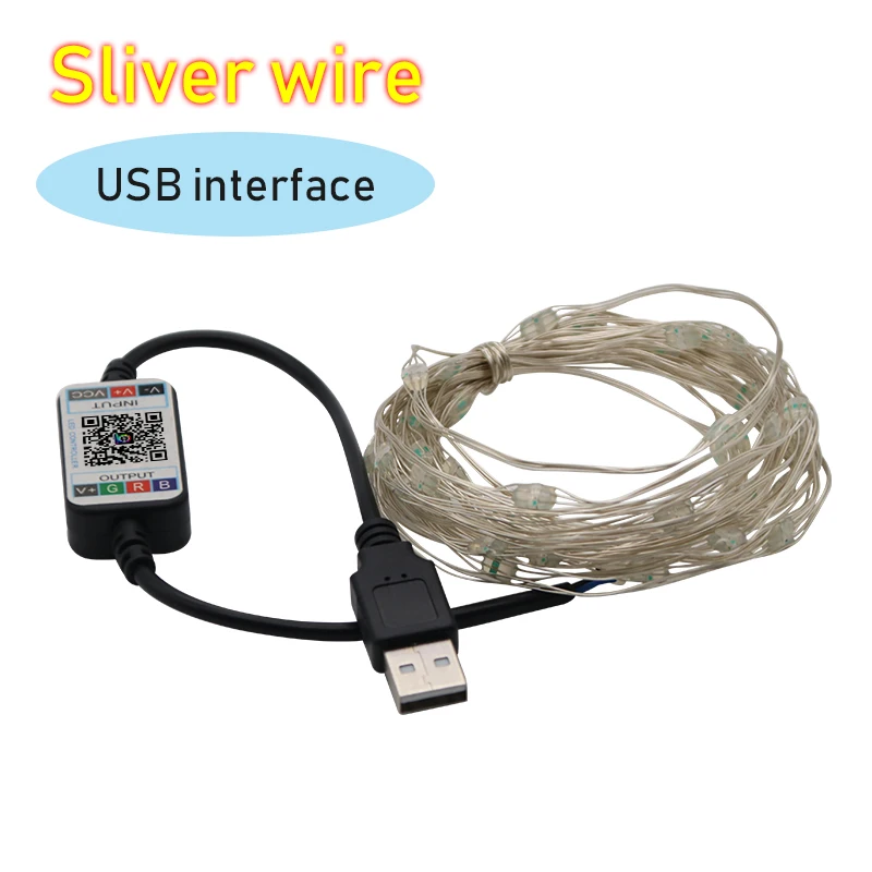 Black USB Plug 1 м-10 м, декоративный светодиодный светильник, гирлянда, сказочные огни для улицы, для дома, вечерние, декоративный, гирлянда, светодиодный, гирлянда, украшение для рождественской елки - Испускаемый цвет: Black USB Plug