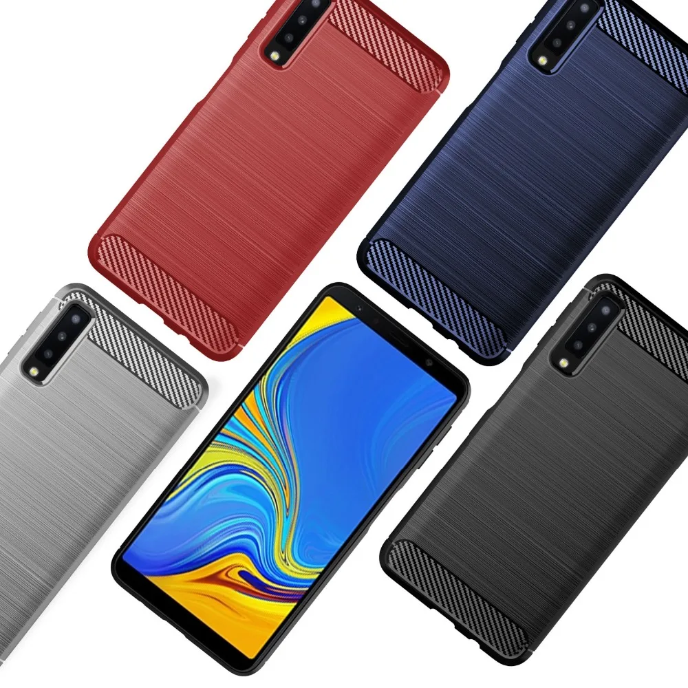 Чехол из углеродного волокна для samsung A3 A5 A7 2017 простой матовый Силиконовый чехол A6