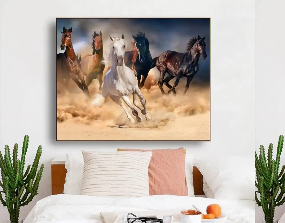 Grassland Pentium Horses настенный художественный Декор холст постер и печать Картина
