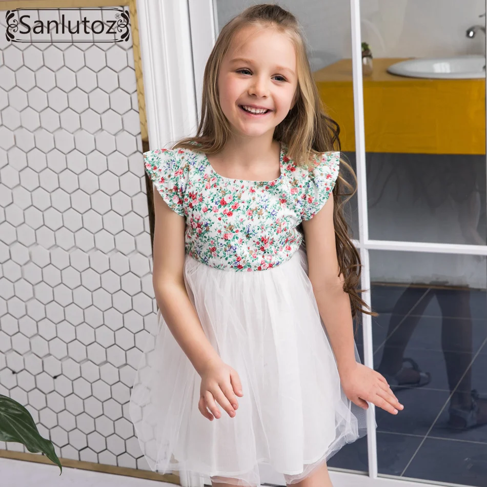 Sanlutoz Flower Girl Dress Tutu Children Clothing Brand Costume for Kids Toddler Party Wedding Princess Summer 2017 | Детская одежда и