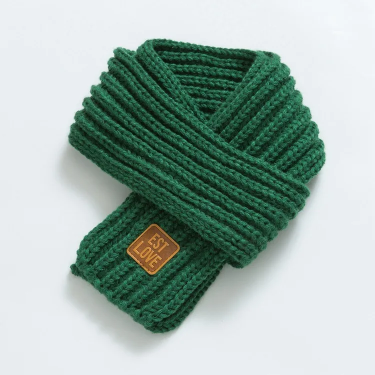 New Knitted Children's Warm Small Scarf Autumn and Winter Solid Color Woolen | Аксессуары для одежды