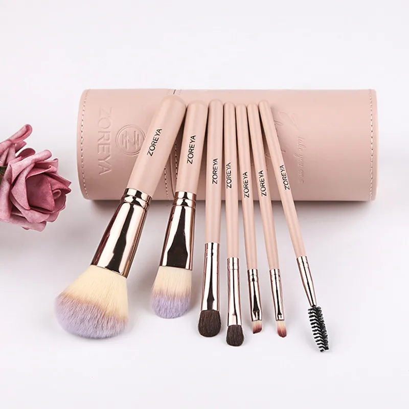 Zoreya Марка 7 шт. удобные кисти для макияжа мягкие из синтетического волоса пудра
