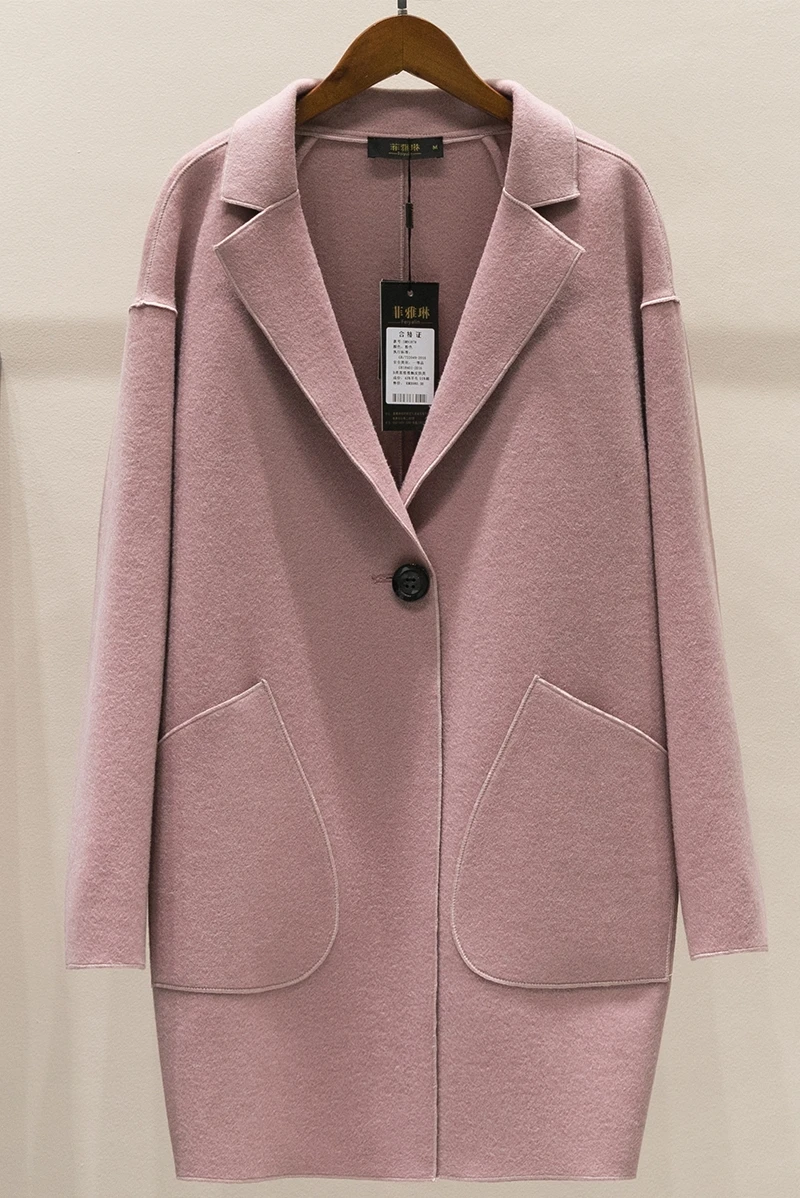 Для девочек Весенняя Новинка длинный участок Двусторонняя кашемировые пальто