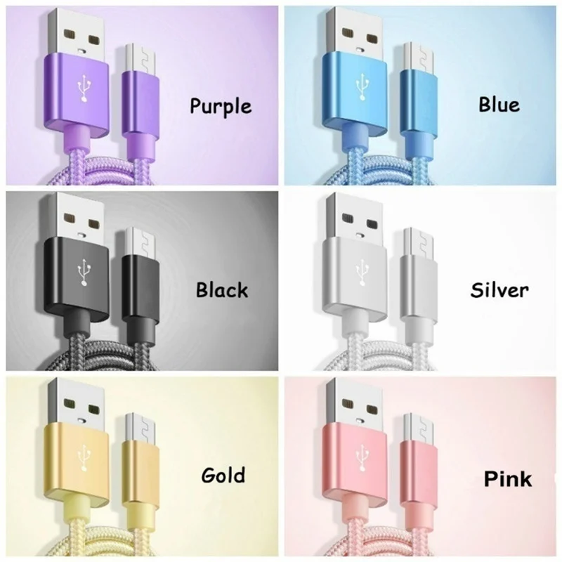 micro usb cable 1m 2m 3m fast charging data cord charger adapter for samsung xiaomi huawei android phone microusb charger cables free global shipping