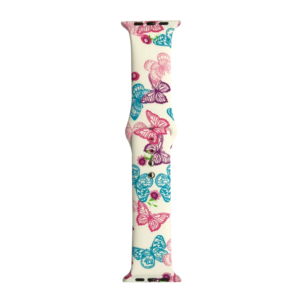 5 YUKIRIN спортивный силиконовый ремешок для Apple Watch band Case 38 42 мм 40 мм 44 мм для iwatch series 4 3 2 1 Браслет С Рисунком бабочки - Цвет ремешка: 5