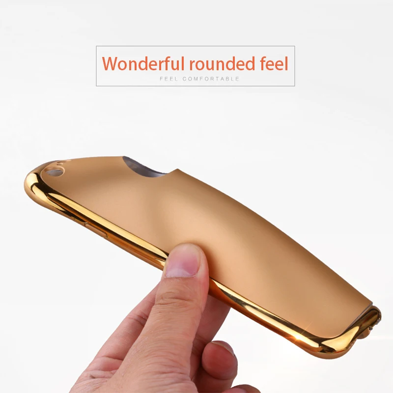 Ультра Тонкий Телефон case Для iPhone 6 S Plus s Плюс 7 плюс Покрытие Позолоченный Гибкая