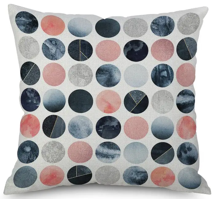Nordic Style Watercolor Geometry Throw Cushions Creative Ink Mountaion Stone Geometric Printed Plush Chair Pillow Seat Pad - Цвет: A18