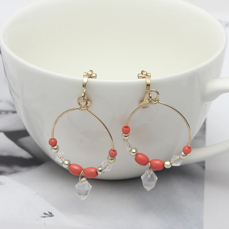 SUKI/корейский стиль серьги-клипсы в форме капель без пирсинга для девушек