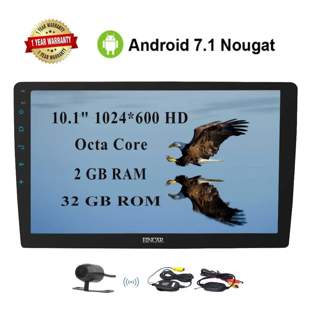 EinCar 10 1 ''двойной Din Android 7 Восьмиядерный 2 Гб ОЗУ в тире автомобильный стерео gps