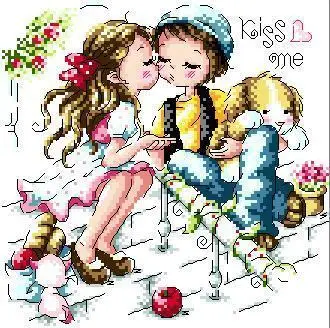 Золотая коллекция Набор для вышивки крестиком Kiss Me Love корейские милые маленькие