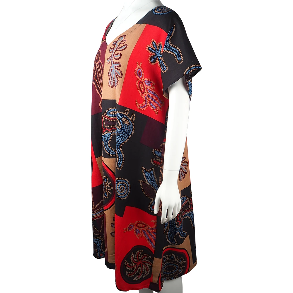 Женское летнее хлопковое платье с коротким рукавом Vestido Robe Kaftan женское винтажное