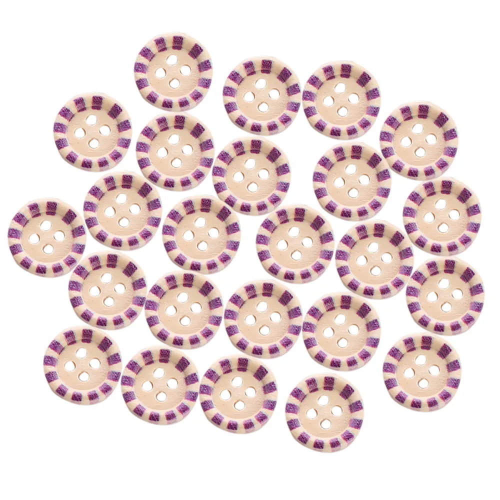 Dropshipping 24pcs Natural Round Wood Love Handmade 4 Holes Buttons Sewing | Дом и сад