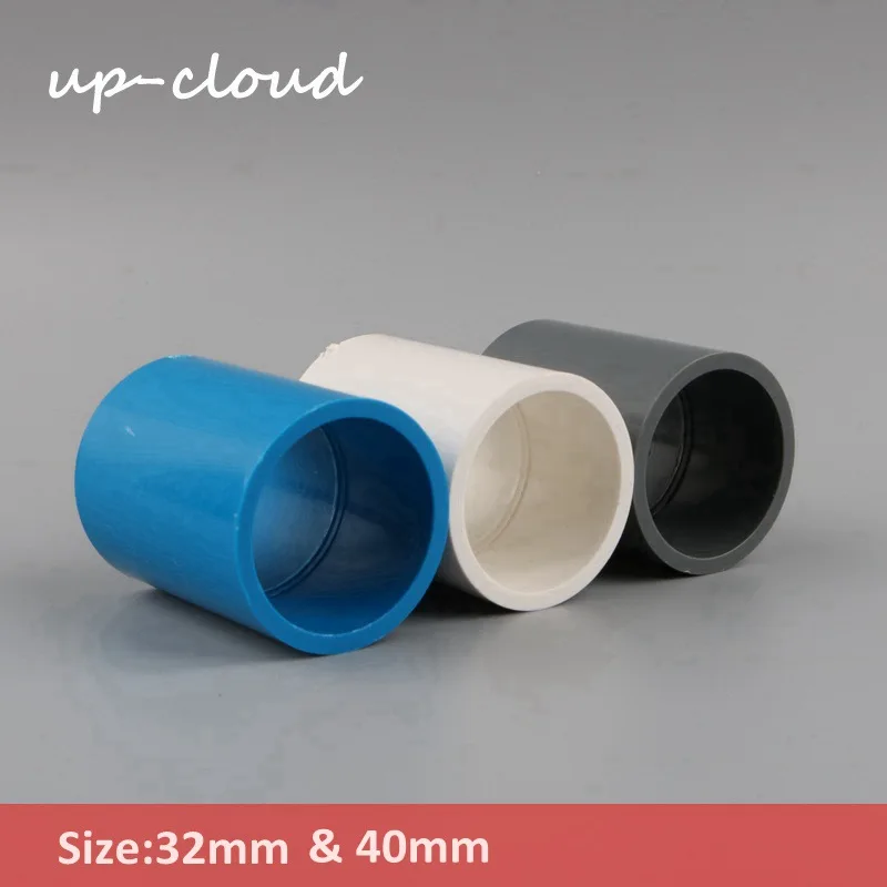 

1pcs UP-CLOUD 32mm 40mm PVC Pipe Straight Equal Connector 3/4" Inside diameter 2 Way Joint Garden Irrigation Fish Tank Adapter