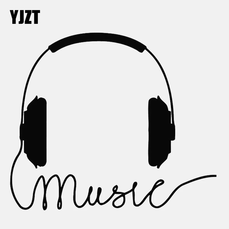 YJZT 13 7 см * 11 8 крутые наушники музыка рок поп песни виниловые мотоциклетные