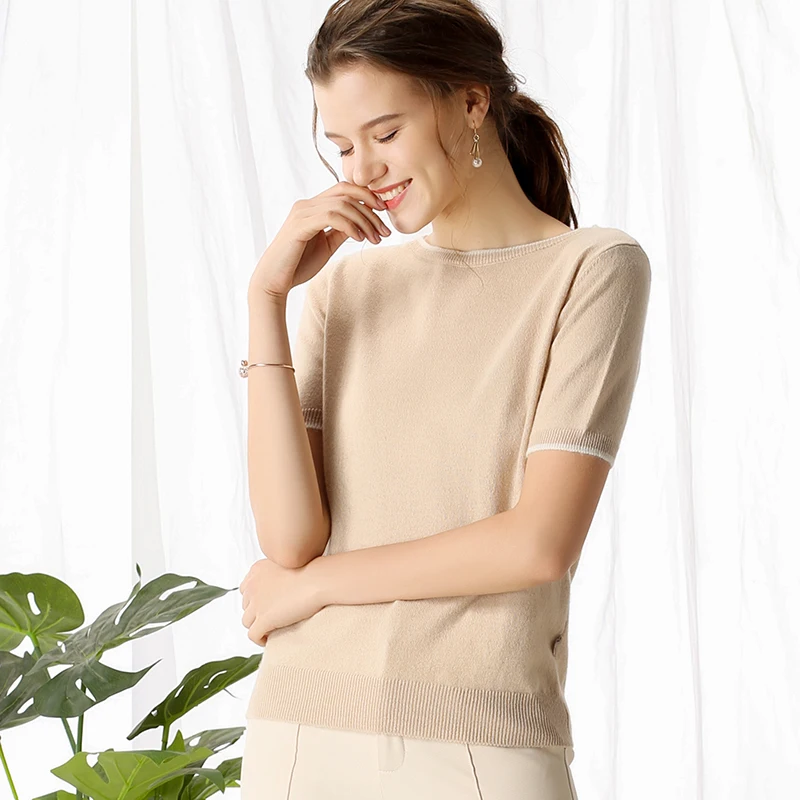 YSC 2019 New pattern Women Cashmere Sweater One word collar Edge decoration Fine yarn Good ventilation High-quality pullover | Женская