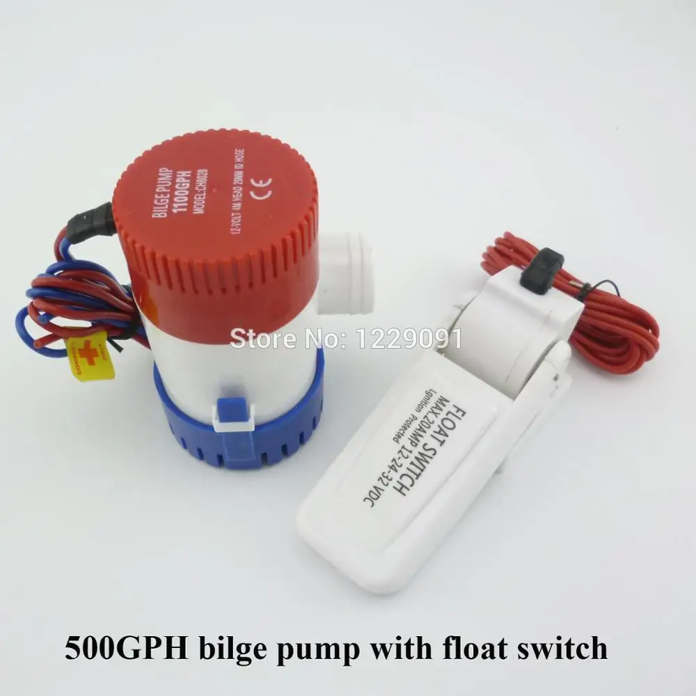 Электрический 500GPH Трюмный насос DC 12v 24v погружной морской для лодки каяк с