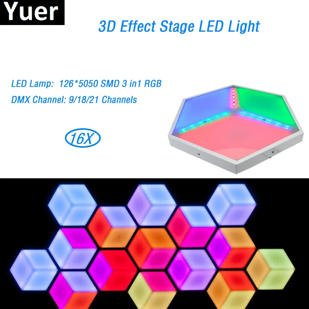 16 шт./лот Бесплатная доставка ADJ профессиональные 3D панели видения 126 шт 5050 SMD rgb 3в1