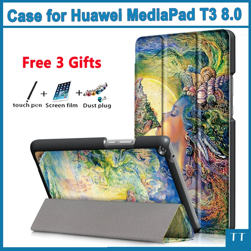 Чехол подставка из искусственной кожи для планшета Huawei MediaPad T3 диагональю 8 0 дюйма