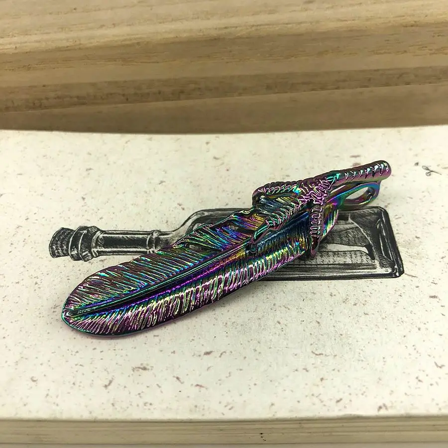 EDC Outdoor Tools Brass Colorful Feather Claws Pendant Keychain Key Ring Accessories | Спорт и развлечения