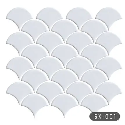 Color white Мозаичная плитка в форме голубого масштаба, керамическая мозаичная плитка, украшение, 12 шт, размер 305x291 мм, сетчатая Подложка для ванны/кухни/бара/туалета - Цвет: Color white