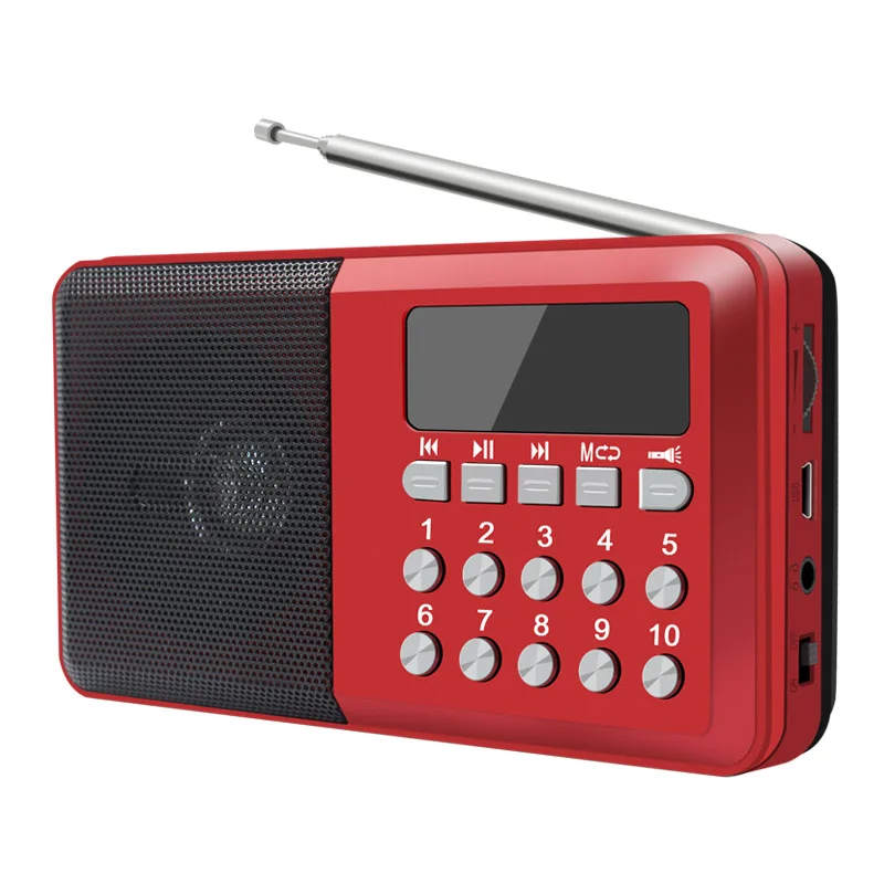 Лучший мини Портативный радио Ручной цифровой Поддержка FM USB TF MP3 плеер Динамик