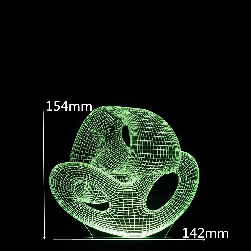 Уникальный 3D Аннотация LED иллюзия Лампа с красочными Изменение светодиодный USB