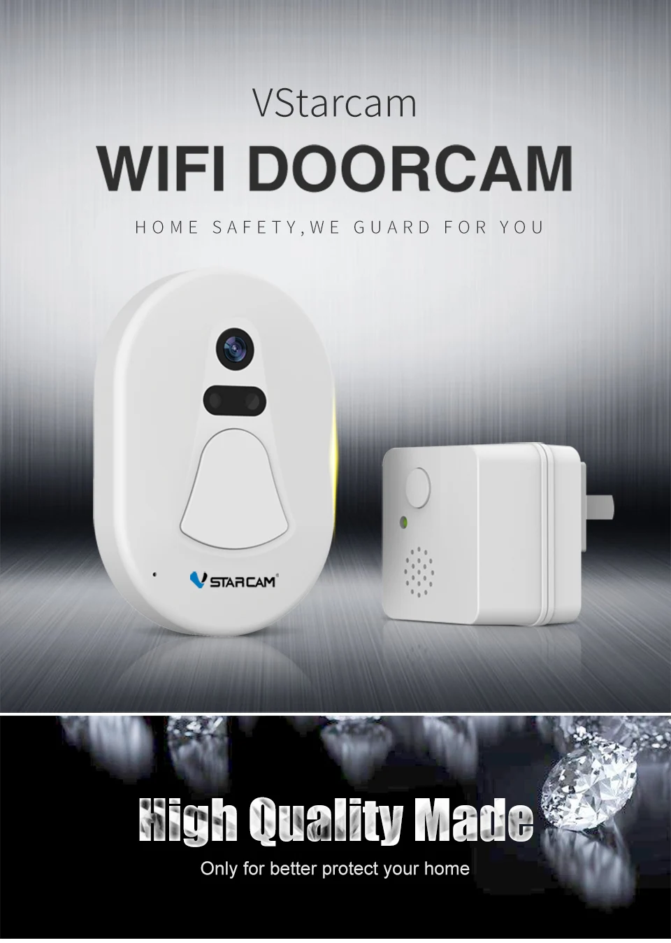 VStarcam безопасности Wifi двери облако хранения дверной Звонок камера ночного видения двери просмотра фотография