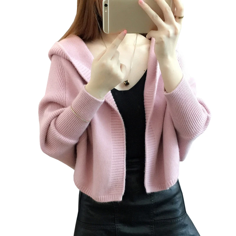 Осенне зимние кардиганы с капюшоном и свитера новинка 2021 шаль рукавом летучая