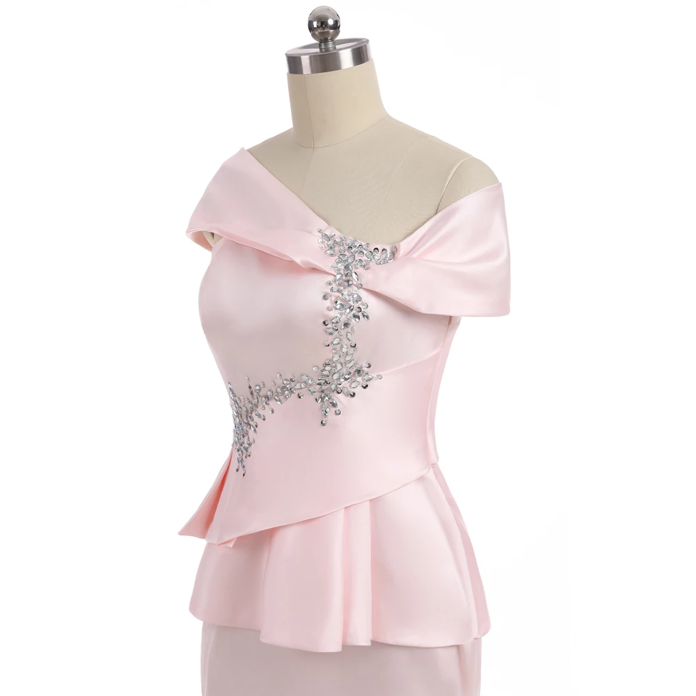 Розовые платья для матери платье-Русалка невесты с v-образным вырезом Кепки