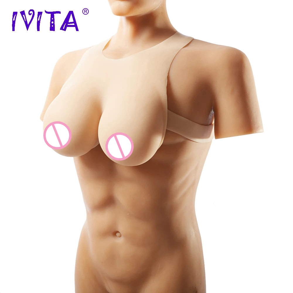 Реалистичная силиконовая грудь IVITA 1600 г искусственные груди искусственная |