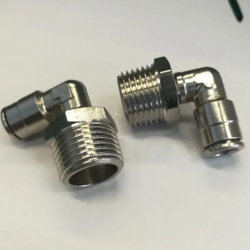MPL08mm-BSPT1/2 90 градусов поворотный мужской локоть Brasspush в фитингах одно касание