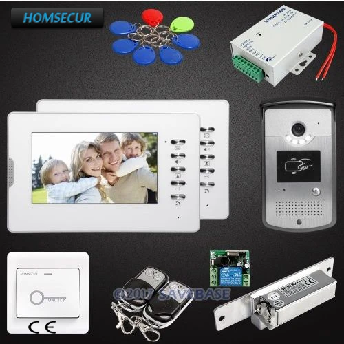 HOMSECUR 7 &quotвидео домофон безопасности Электрический ударный замок набор в