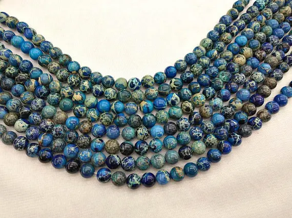 Яшма 8 мм ювелирные изделия из аква-Терра яшма круглые бирюзовые бусины