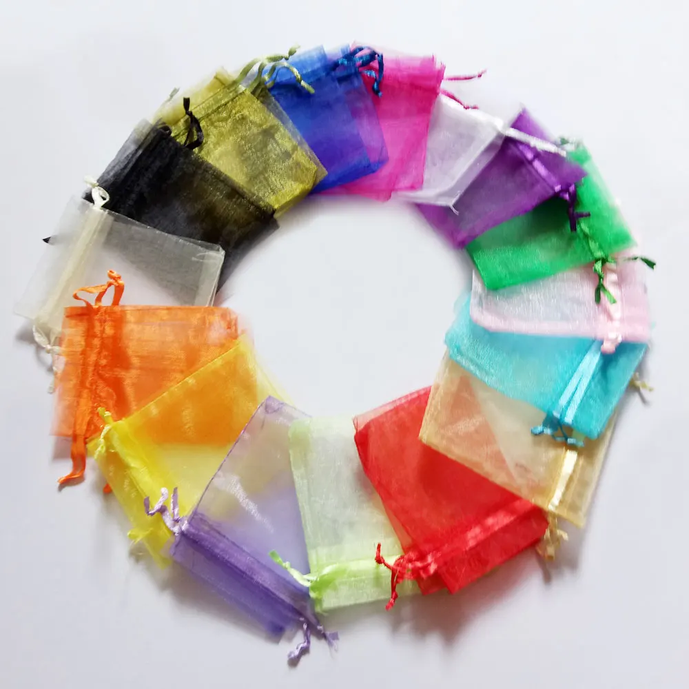 10x12cm Organza Bag 50pcs Jewelry Packaging Display Pouch Gift Bags For Wedding Drawstring Woman Travel Storage | Украшения и