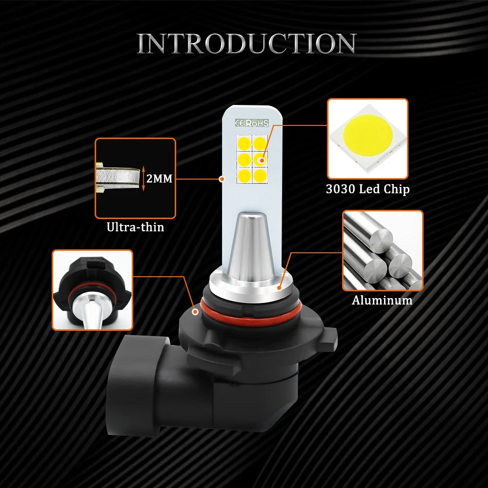 YM E-Bright 1 шт. 12В 24В DC H4 H7 9005 9006 H11 H8 H3 H1 P13W H16 3030 Автомобильные противотуманные фары