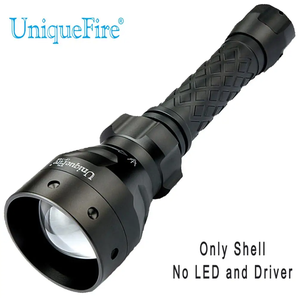 

UniqueFire 1406 50mm Convex Lens Flashlight SHELL ONLY Zoom Focus Adjustable Aluminum Alloy Lamp Torch Without Led and Driver